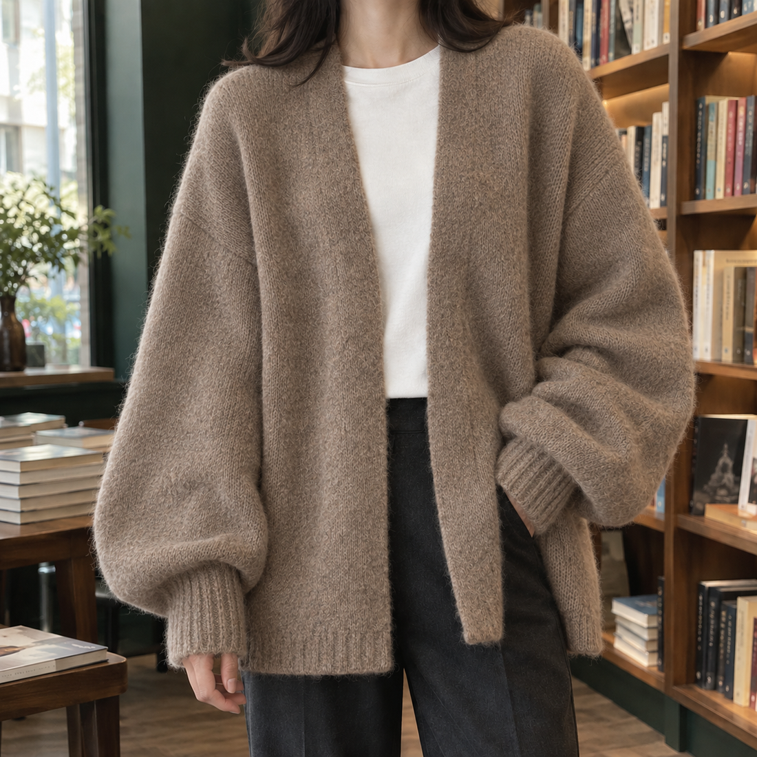 Isabeau-Faye Relaxed Cardigan - Camel