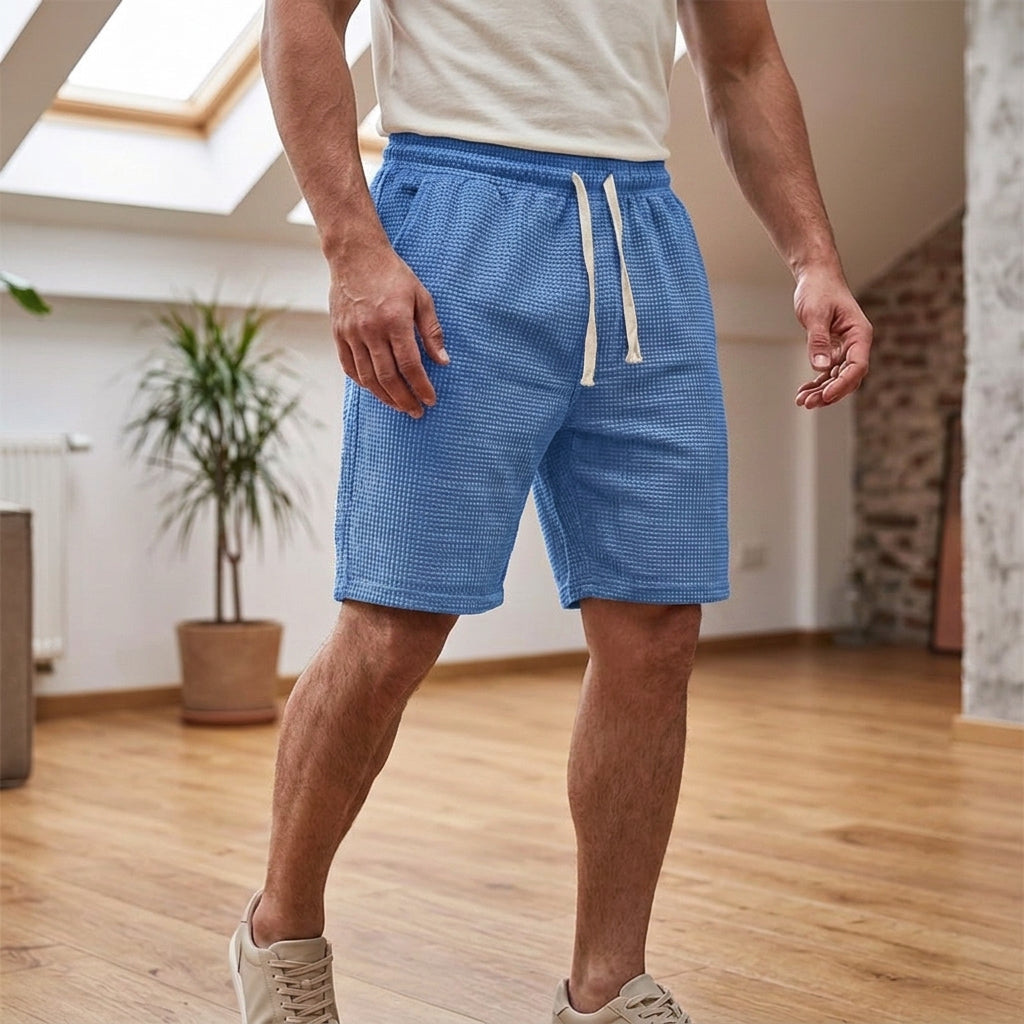 Dorian Waffle Shorts - Blue