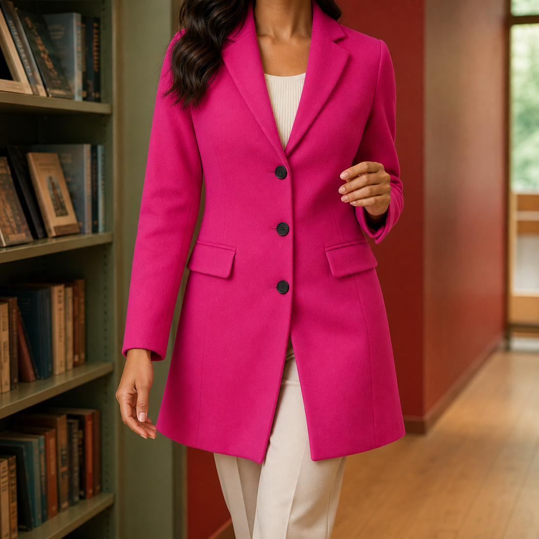 Valencia Tailored Coat - Bright pink
