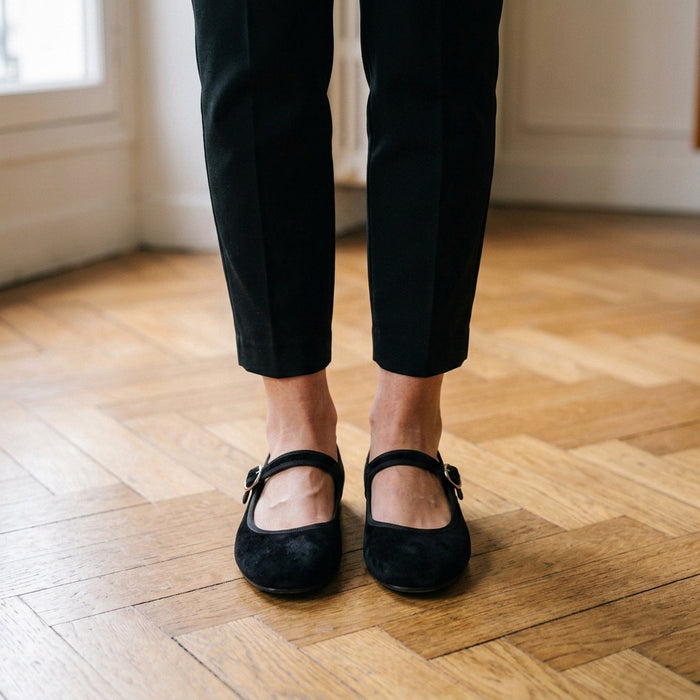 Seraphina Faux Suede Mary Jane Heels