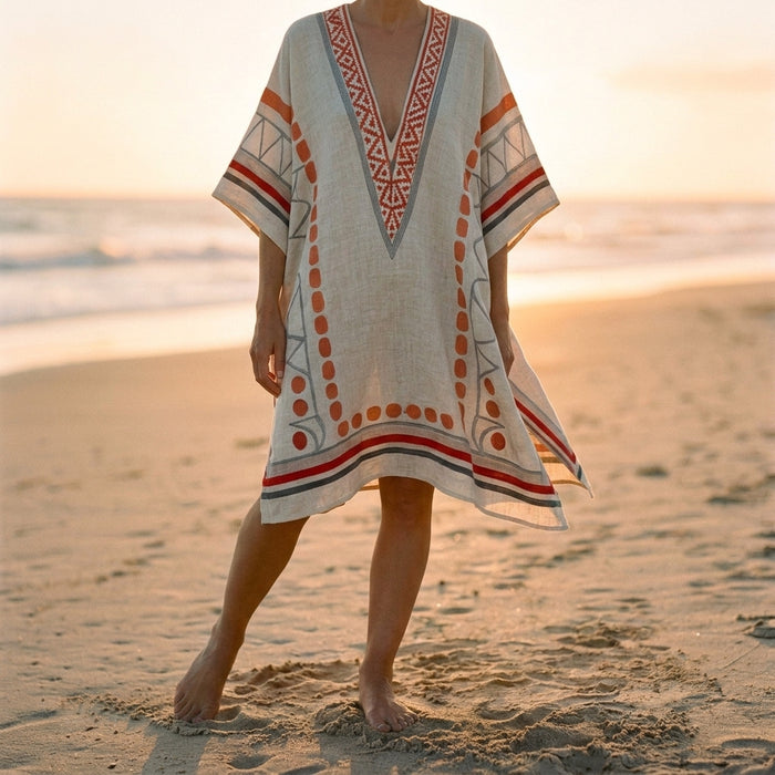 Seraphina Cotton-Linen Caftan