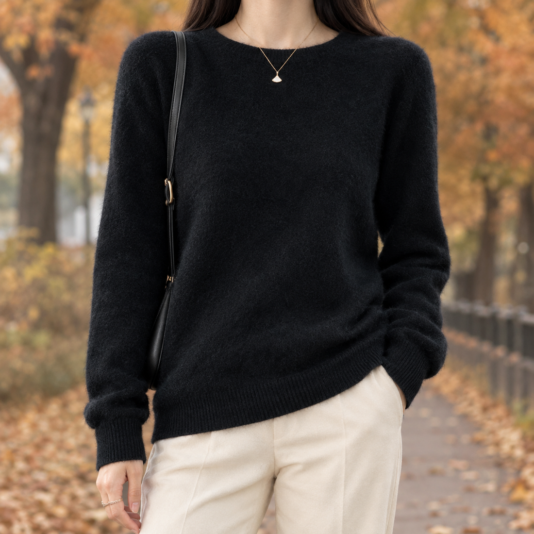 Seraphina-Elise Cashmere Sweater - Black