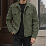 Tobias Corduroy Utility Jacket - Military Green