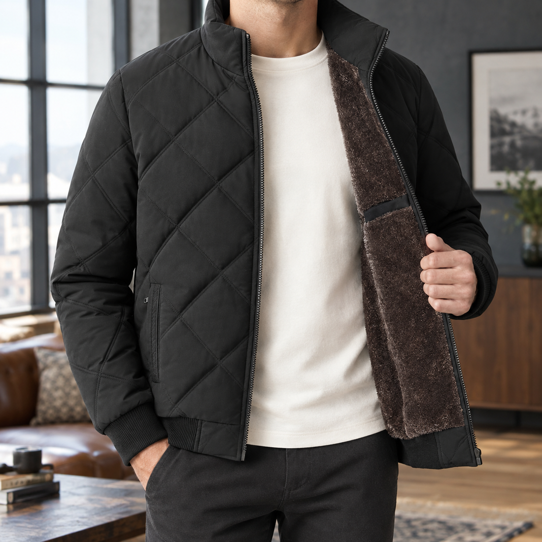 Octavian Quilted Jacket - Black