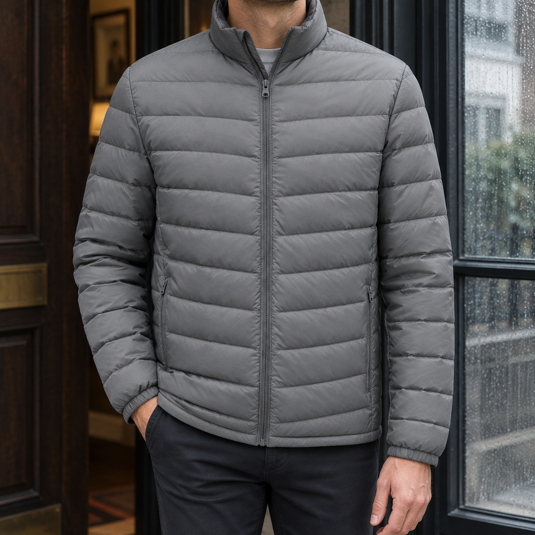 Colm Quilted Jacket - Gray