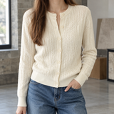 Emery Cable Knit Cardigan - Milky White