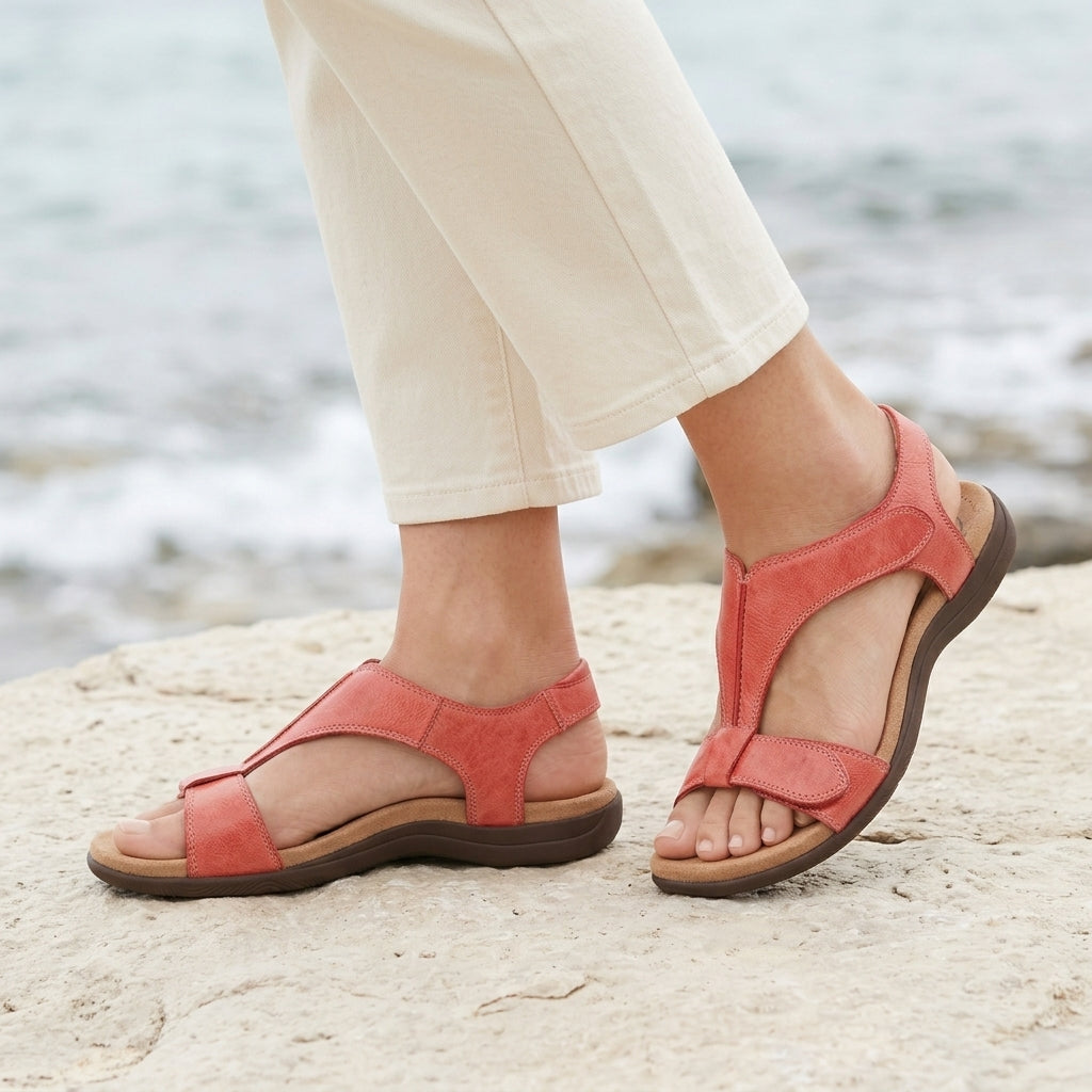Capri Adjustable Sandals - Red