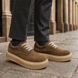 Isernia Platform Derby Shoes - Khaki