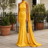 Wexford Scarf Halter Dress - Yellow
