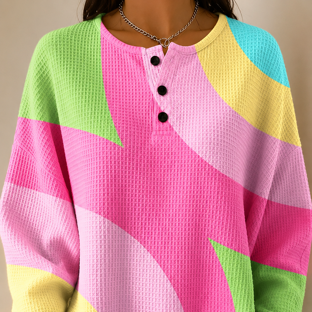 Gabriella Abstract Sweater - Light Pink
