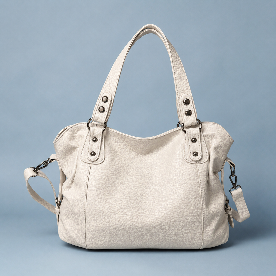 Fiorini Studded Hobo Bag - Beige