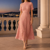 Priscilla High Neck Dress - Pink