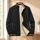 Aurelien Stand Collar Jacket - Black Brownish Back