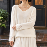 Nicole Cashmere Sweater - White