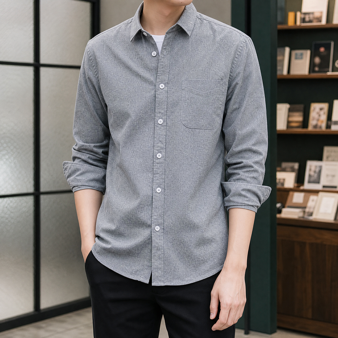 Rocco Button-Down Shirt - Oxford Gray