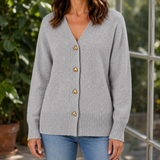 Brigitte Heart Button Sweater - Gray