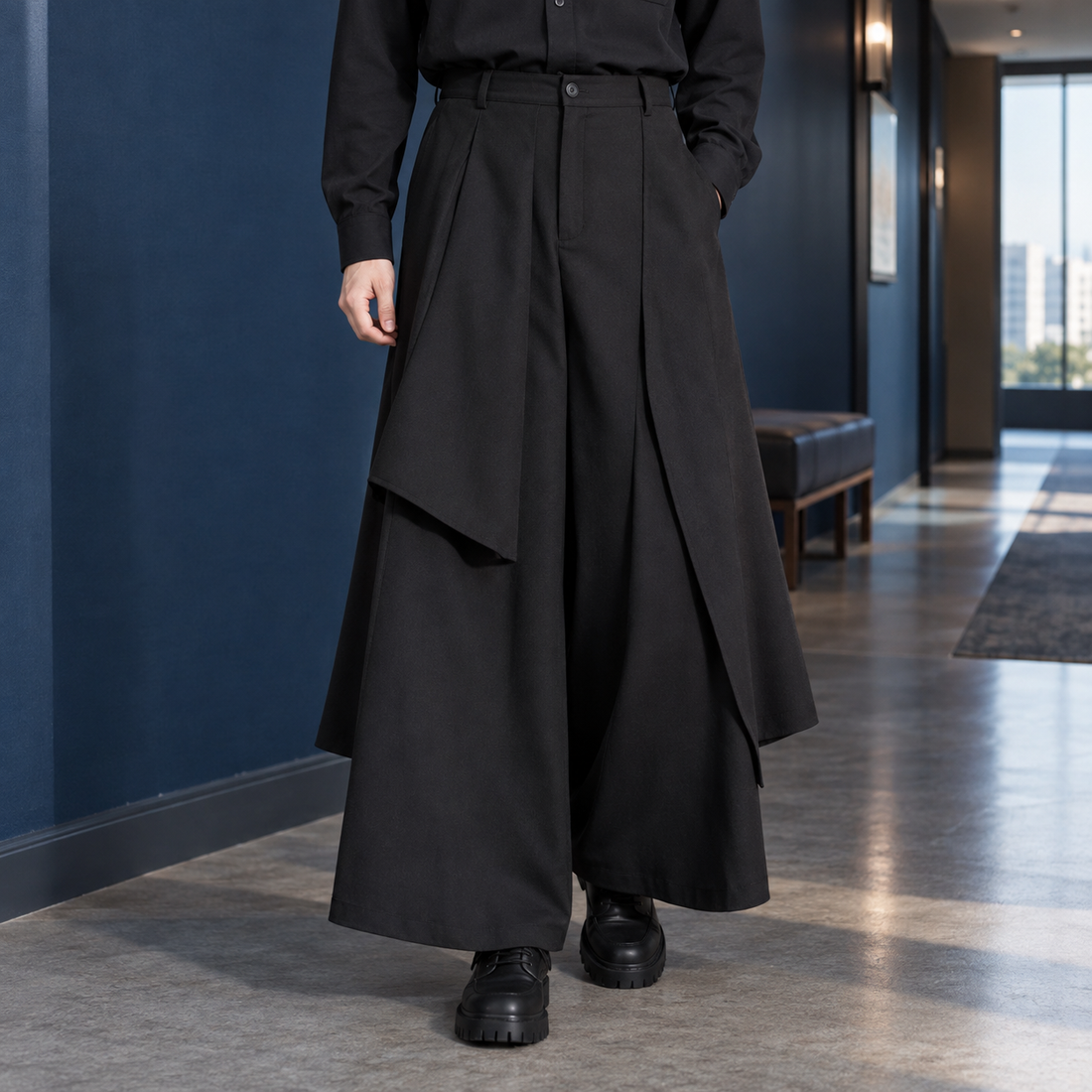 Gustave Wide Leg Pants - Black