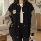 Tessa Varsity Jacket - Black