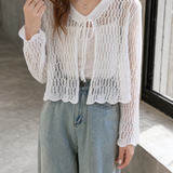 Bridget Pointelle Cardigan - White