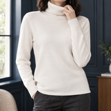 Chloe Wool Turtleneck Sweater - White