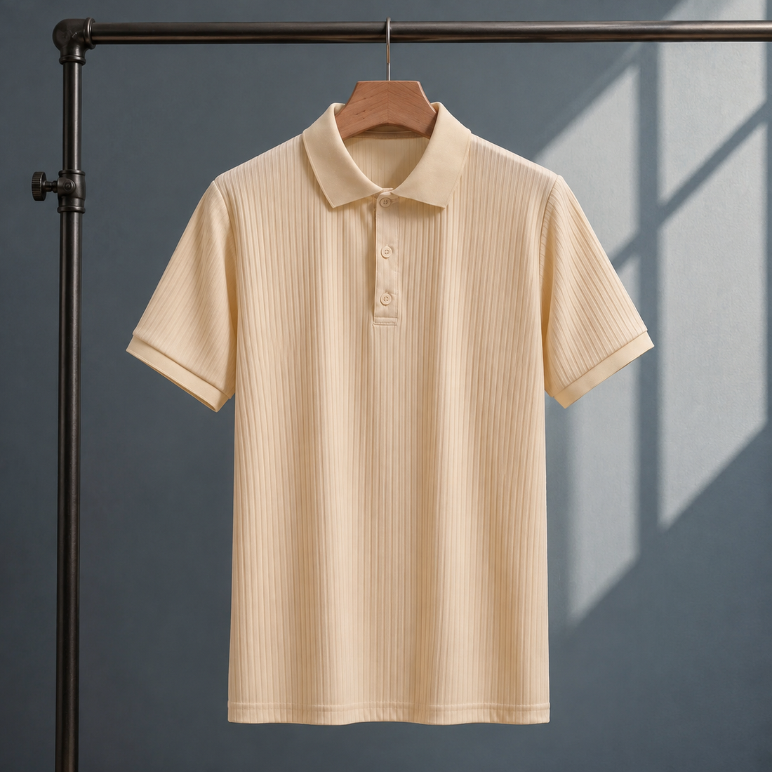 Cedric Ribbed Polo - Beige