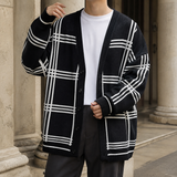 Ardan Plaid Cardigan - Black White