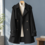 Hyacinth Double-Breasted Trench Coat - Black
