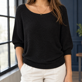 Ruby Scoop Neck Top - Black