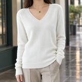 Leocadia-Marie V-Neck Sweater - White