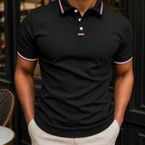 Orion Striped Polo - Black