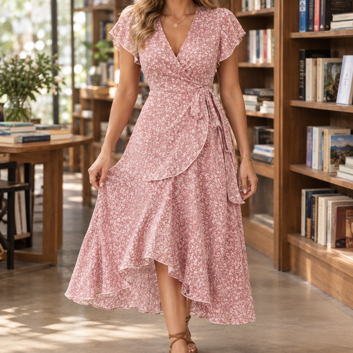 Diana Ruffle Wrap Dress