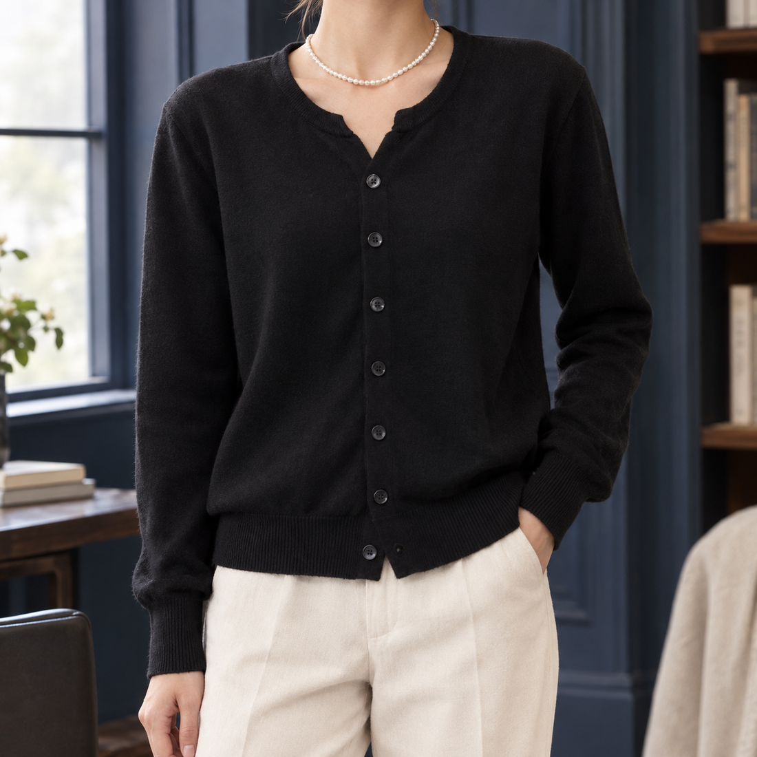 Raven Relaxed Cardigan - Black