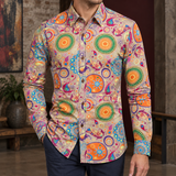 Jude-Lane Printed Shirt - Khaki Multicolour