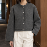 Faith Cropped Jacket - Gray