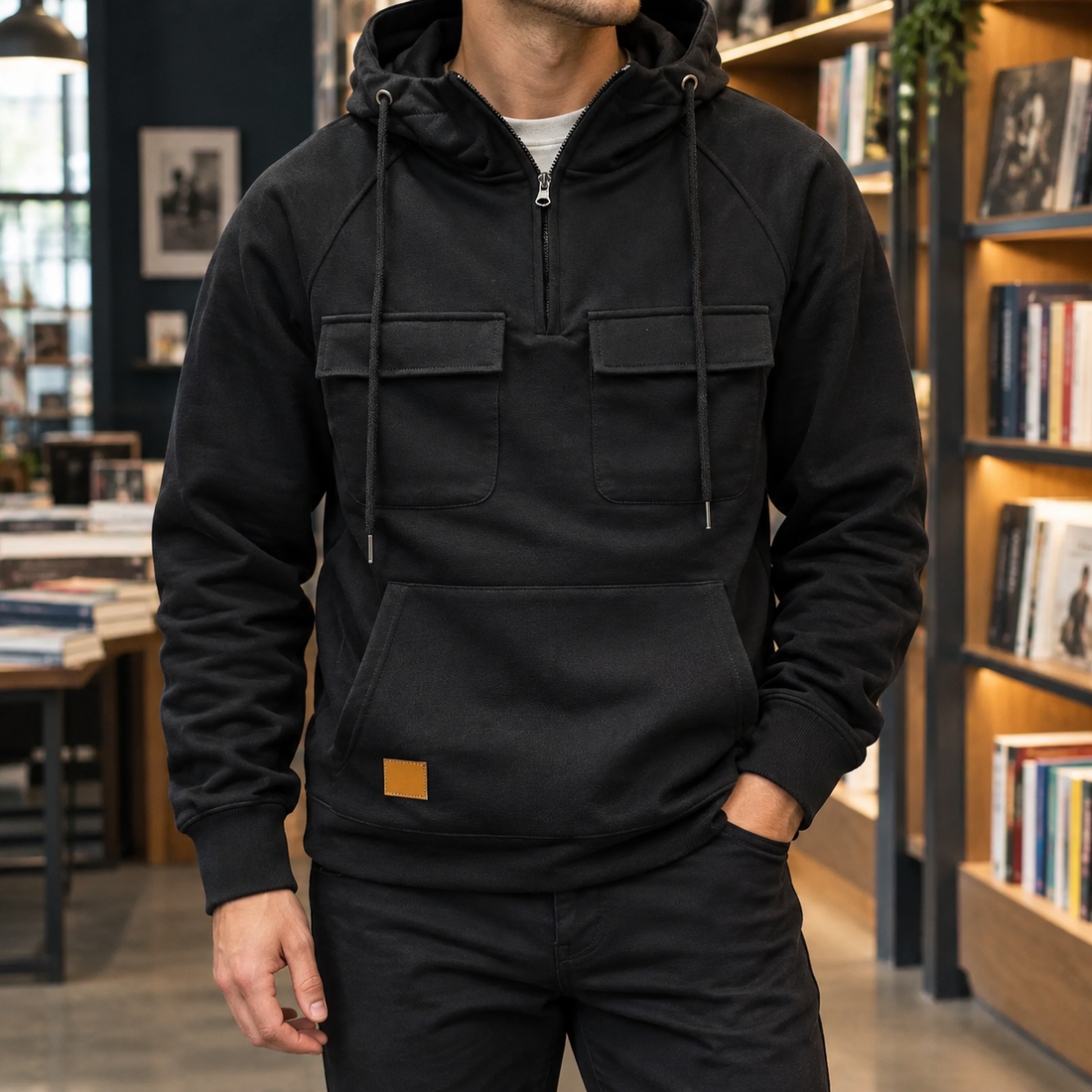 Boniface Utility Hoodie - Black