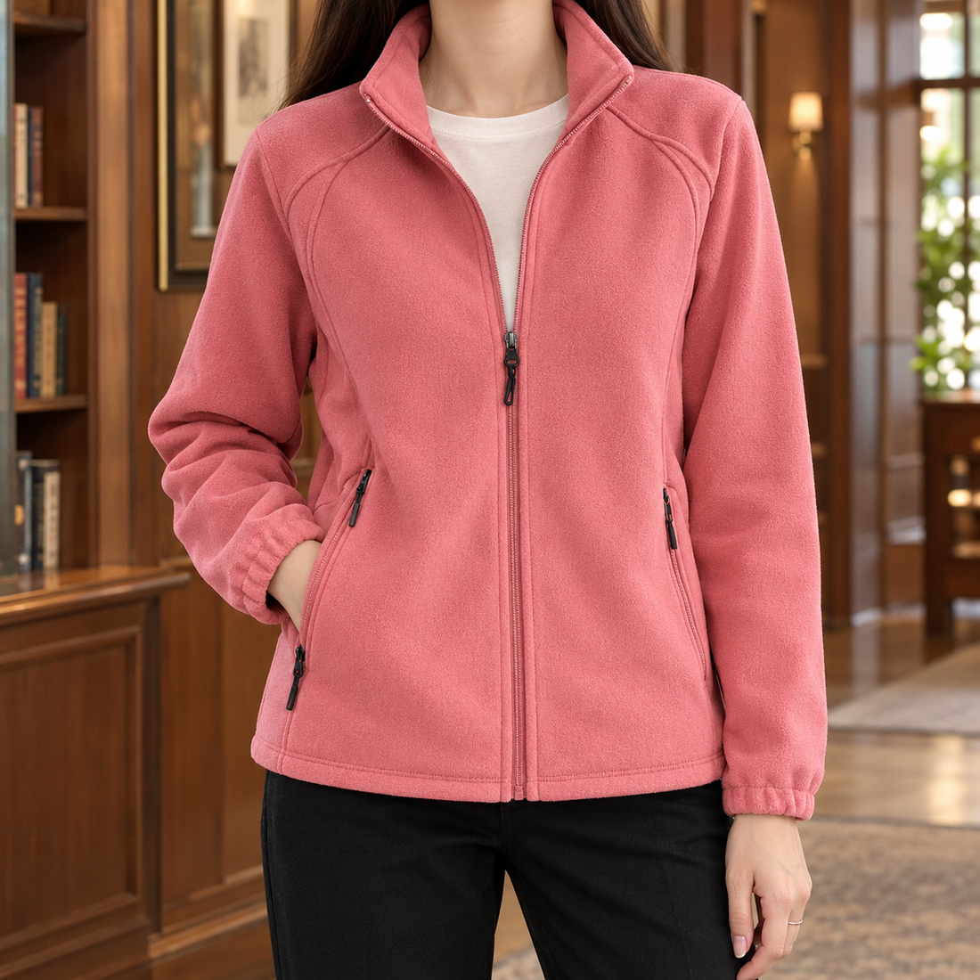 Winifred Stand Collar Jacket - Rouge Pink