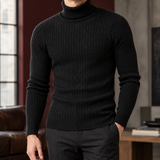 Toby Cable Turtleneck - Black