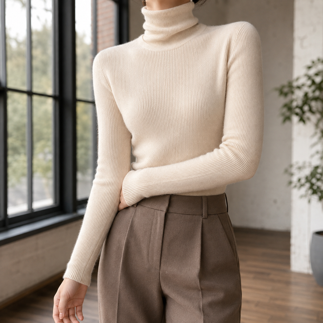Genevieve-Rose Cashmere Sweater - Ivory Pearl
