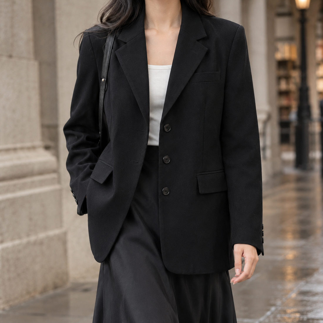 Evadne-Jade Relaxed Blazer - Black