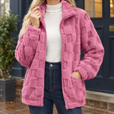 Kelsey Textured Jacket - Rose Red