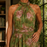 Honora Halter Maxi Dress - Green