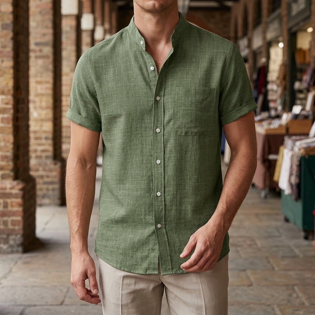 Hudson Mandarin Shirt - Green