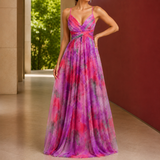 Cleo Watercolor Maxi Dress - Pink