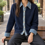 Rowena Denim Cardigan - Navy Blue