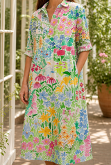 Violetta Floral Midi Dress - Multicolored Floral