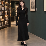 Astrid-Jade Ribbed Maxi Dress - Black