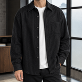 Gideon-Reid Herringbone Overshirt - Black