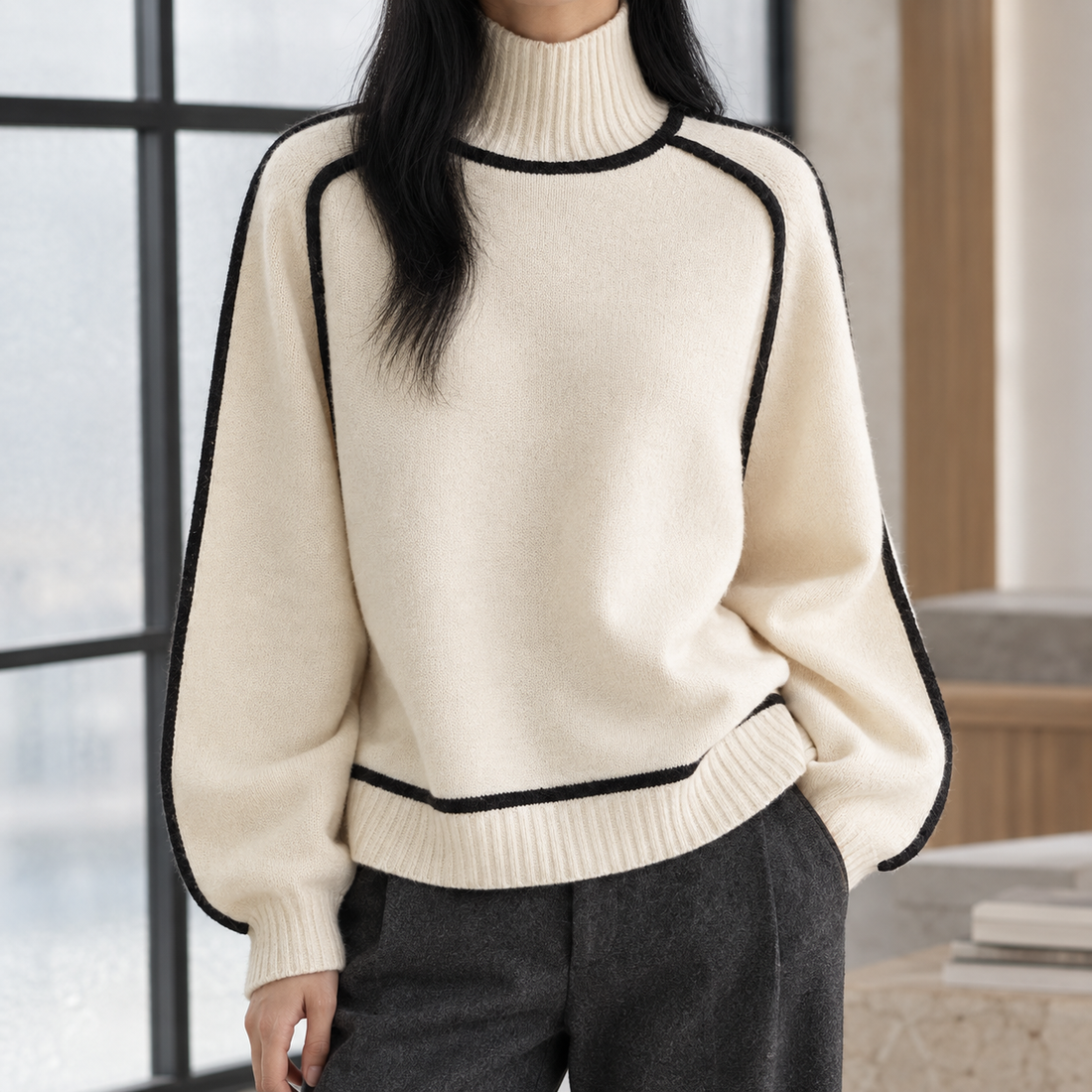 Keira Turtleneck Sweater - White