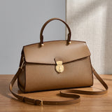Sofia Lock Handbag - Brown