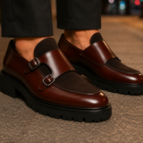 Giordano Double Monk Shoes - Chestnut Brown